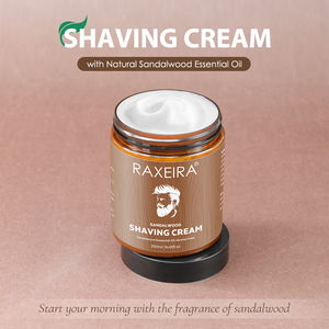 Crème à raser naturelle à l'huile essentielle de bois de santal pour hommes, soin de la barbe <span class=keywords><strong>anti</strong></span>-rougeurs, baume à raser pour hommes, crème à raser - Product Image 4