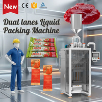 Machine d'emballage automatique multi-voies pour sachets de confiture, sauce aux fruits et miel, avec scellage arrière et double voie