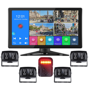 10.1 inch màn hình cảm ứng Car DVR Monitor AHD 1080p đảo ngược máy ảnh 4CH BSD ai phát hiện âm thanh ánh sáng báo động cho xe tải Trailer xe buýt - Product Image 1