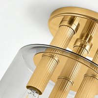 Ensemble de luminaires de plafond modernes et élégants en verre cannelé, luminaire en verre et fer élégant pour salon, chambre à coucher, couloir