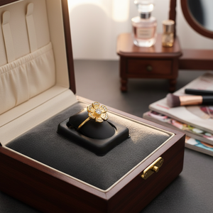 Bague élégante et luxueuse en plaqué or avec pierre autrichienne Accessoire élégant et chic - Product Image 3