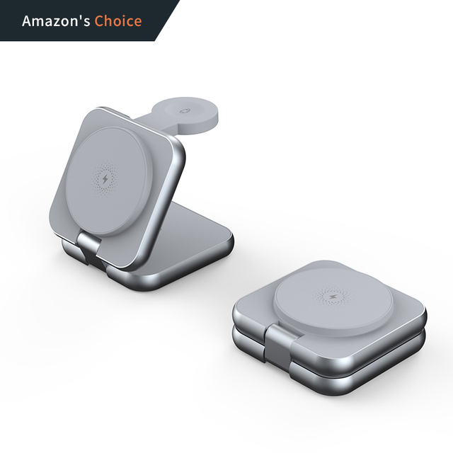 Hot Selling Portable Desktop Wireless Charger Station Foldable Magnetic Design for 3 Devices 10W for Cell Phone Smart Watch