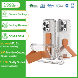 Soonleader venta al por mayor Crystal Clear Glitter Phone Case con soporte de PU a prueba de golpes para Iphone 16 Series - Product Image 1