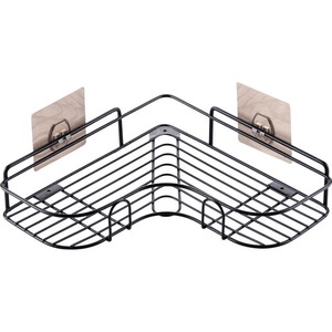 Étagère d'angle murale triangulaire en fer pour chambre à coucher, design moderne et simple, installation facile, couleur noire - Product Image 2