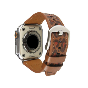 Correa de reloj Upro de cuero genuino para Apple Watch 7 6 5 4 3 2 1, correa para Iwatch 5 con estampado de leopardo, correa de cuero de 38/40/41 45/44/42 mm - Product Image 3