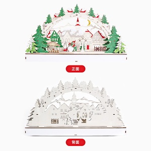 Decorazioni Natalizie in <span class=keywords><strong>Legno</strong></span> Ecologiche per Interni, Villaggio Decorativo per Vetrine, Regali di Natale, Decorazione Scenografica - Product Image 4