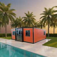 Villa de luxe préfabriquée à 2 étages en conteneurs, maison de vacances modulaire moderne tropicale, maison en conteneurs extensible, assemblage rapide en extérieur