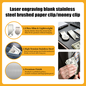 Clip para Billetes <span class=keywords><strong>de</strong></span> Acero Inoxidable Grabado, Diseño <span class=keywords><strong>de</strong></span> Estrella Hueca, Regalo <span class=keywords><strong>de</strong></span> Artesanía en Metal, Novedad Minimalista para Oficina - Product Image 3