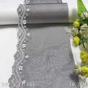 黑色刺绣蕾丝装饰白色花朵法国薄纱瑞士薄纱边框网配件