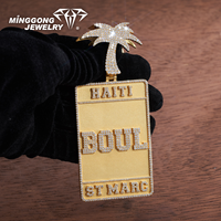 Pendentif Hip Hop personnalisé en argent sterling 925, collier palmier, bijou de mode personnalisé, cadeau pour homme et femme