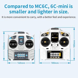 ไมโครโซน MC6C มินิ 2.4GHz 6CH ชุดเครื่องส่งและรับสัญญาณวิทยุ RC โหมด 1 สำหรับเครื่องบินบังคับวิทยุ โดรน มัลติโรเตอร์ เฮลิคอปเตอร์ รถบังคับวิทยุ รุ่น B - Product Image 2