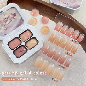Nuevo Gel de Uñas en 4 Colores, Paleta de Gel para Uñas con Degradado Nude, Gel Pigmentado para Arte de Uñas UV LED, Multiusos para Salón de Uñas - Product Image 1