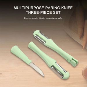 Couteau de cuisine multifonctionnel 3 en 1, outil à double tête pour peler, racler et couper les fruits et légumes, pour les pommes de terre, ensemble d'outils de cuisine - Product Image 2