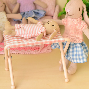 Handmade <span class=keywords><strong>Rabbit</strong></span> Doll Set Với Thu Nhỏ Giường Ghế Và Vali-Dễ Thương Giả Vờ Chơi Đồ Chơi Cho Trẻ Em - Product Image 3