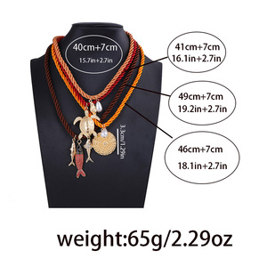 Verano océano estilo tendencia tejido a mano cuerda de colores aleación océano Animal colgante collar - Product Image 2