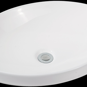 Lavabo ovalado de cerámica, cuenco de cerámica de lujo para cuarto de baño, bajo encimera - Product Image 2