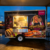 Remorque alimentaire robuste avec station de chauffe vapeur et comptoir pour les wraps au porc et au kimchi dans la rue de l'Université de Séoul