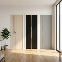 Porte intérieure moderne insonorisée à double battant en verre pour salle de bain et chambre à coucher (Chine)