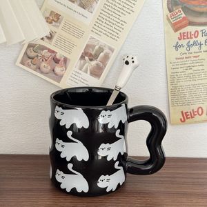 Perfect Quality Small Cat Pattern <b>Ceramic</b> <b>Mug</b> Wave Shaped Design Large Capacity Milk <b>Mug</b> Eco-friendly Dishwasher Microwave Safe - Product Image 6