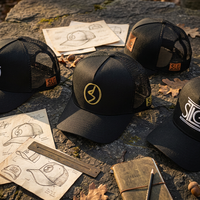 Casquette Trucker en Coton à 5 Panneaux, Bord Courbé, Fermeture Structurée, Patch, Maille, Hip Hop, Extérieur, Unisexe, Haute Qualité, Personnalisable, Vente en Gros