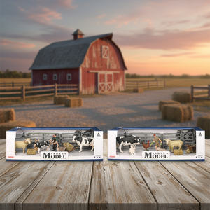 Realistico fattoria degli animali figurine di plastica mucca giocattoli con le pecore - Product Image 4