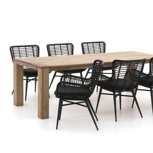 Gỗ tếch patio dã ngoại kim loại giải trí gỗ bàn ăn thiết lập và băng ghế dự bị hiện đại ngoài trời bằng gỗ nội thất sân vườn - Product Image 1