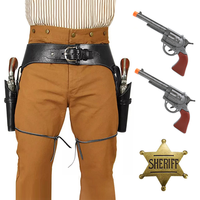 Mittelalterliches Western-Pistolenholster aus Leder, Wikinger Renaissance Cowboy Cosplay Kostüm-Requisite, Halloween Cosplay TV- & Film-Requisiten