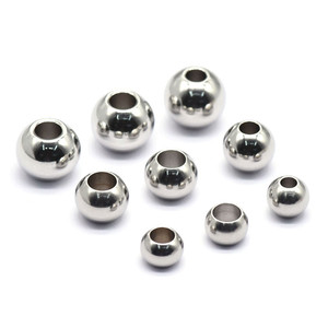 Cuentas lisas de acero inoxidable de 8mm para fabricación de joyas, cuentas sueltas de Metal redondas para pulsera - Product Image 4