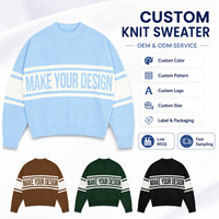 Pull en Coton Jacquard Personnalisé pour Homme, Fabricant de Tricots OEM ODM, Col Rond, Pull Oversize Streetwear avec Lettres pour Homme