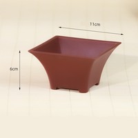 11cm 4.33 pouces Uviofast Pots de bonsaï carrés classiques en plastique pour succulentes et cactus
