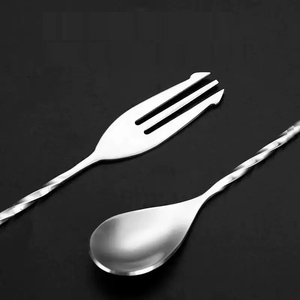 Herramienta de barra de acero inoxidable de 32cm para café, helado, fruta, palo giratorio, mezcla, agitación, azúcar, cucharas de té, tenedor, Metal duradero - Product Image 2