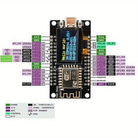 Placa de Desarrollo NodeMCU ESP8266 con Pantalla OLED de 0.96 Pulgadas, Módulo de Controlador CH340 para Programación Arduino IDE/Micropython