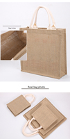 Sac fourre-tout en toile de jute tissé à la main, personnalisé, en coton enduit de PVC, écologique, pour les courses en gros