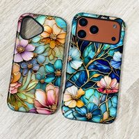 Coque de téléphone antichoc en PC rigide avec motif floral imprimé par transfert thermique, détails ultra-réalistes, pour iPhone 17 Pro MAX 18