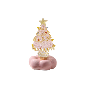 Éclairage artisanal en verre de Murano, mini sapin de Noël rotatif de 6,5 cm, idéal pour la <span class=keywords><strong>d</strong></span>écoration de Noël <span class=keywords><strong>et</strong></span> <span class=keywords><strong>d</strong></span>'Halloween à la maison, au bureau ou sur le bureau. - Product Image 6