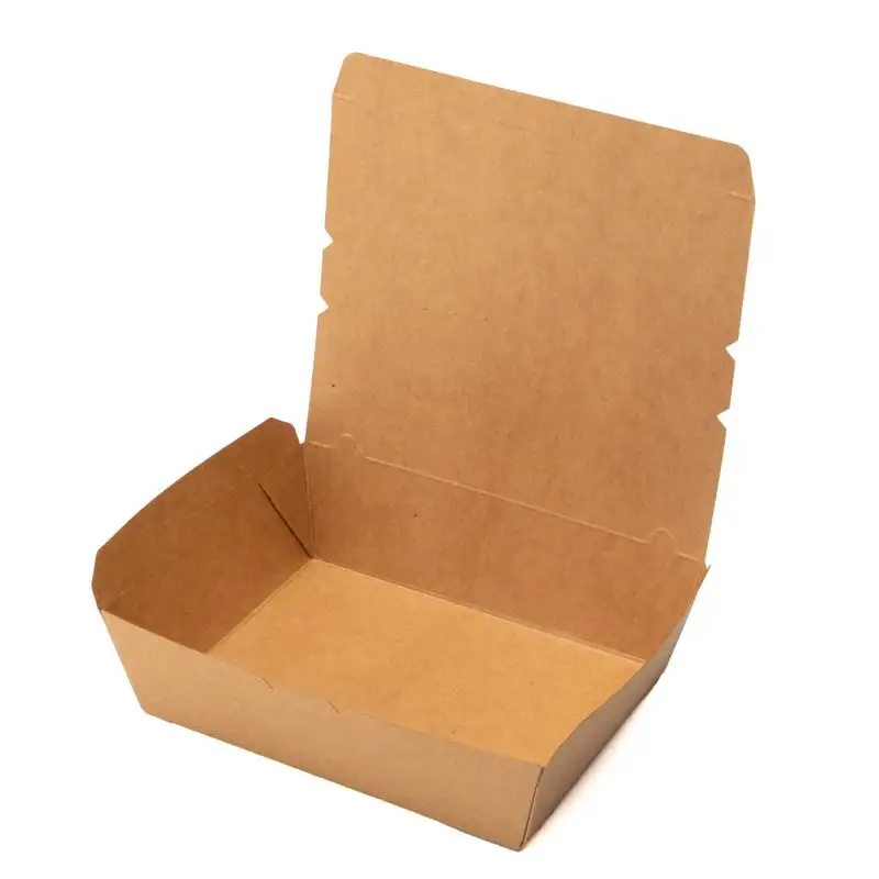 Пользовательский детский праздничный одноразовый Ланч-бокс из крафтовой бумаги для еды, бумажный Ланч-бокс