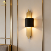 Lámpara de Pared de Cristal Retro Creativa Posmoderna, Lámpara de Pared LED de Lujo Minimalista Nórdica para Dormitorio