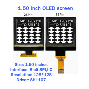 Qz bom mới ban đầu <span class=keywords><strong>1.5</strong></span> <span class=keywords><strong>inch</strong></span> 128x128 <span class=keywords><strong>OLED</strong></span> hiển thị màn hình LCD vuông sh1107 trình điều khiển màn hình nối tiếp - Product Image 2