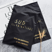 Sacs d'emballage et d'expédition pour vêtements en polyéthylène transparent avec fermeture éclair noire mate, logo imprimé personnalisé, fermeture éclair en plastique, EVA givré