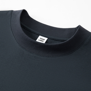 Unisex Elastic High Quality Men's T-Shirt 240 GSM Oversize Heavyweight Drop Shoulder Plus Size Customizable Logo Knitted Fabric - Product Image 3