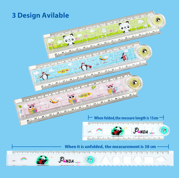 Xinwanrun 30cm Cute Cartoon Student Plastic Straight Ruler Creative ...