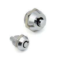 Serrure à poussoir tubulaire radiale miniature en alliage de zinc Baotai FS6310, finition chromée, 12 mm, entraxe 70 mm, 2 clés pour armoire industrielle