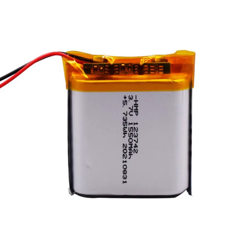 3.7v 1550mah high capacity li-polymer battery li power battery 123742 mini lipo polymer battery lithium ion 3.7V 1550MAH