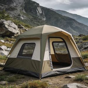 <span class=keywords><strong>Tente</strong></span> de randonnée de voyage trois saisons imperméable à double couche pour 3-4 personnes, légère, en polyester 210T, avec cadre en fibre de verre, pour l'extérieur - Product Image 5