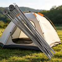 Support de tente en aluminium aéronautique 7001 finition orange, tige de support à trois voies, pliable, accessoire de camping extérieur