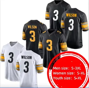 PIT 3 Russell Wilson 2024 New Arrival Black Men's Top Quality America Stitched Football Jersey Shirts