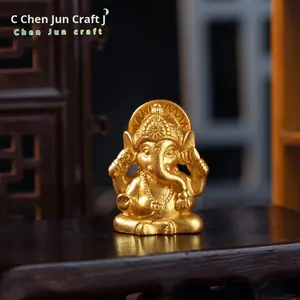 รูปปั้นพระพุทธรูปขนาดเล็กลายช้างสีทองแบบข้ามพรมแดนใหม่สำหรับตกแต่งงานปาร์ตี้พระพิฆเนศเอเชียตะวันออกเฉียงใต้ - Product Image 6