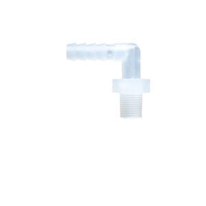 Conector de codo para acuario, manguera de 5/16, rosca macho de 1/2 pulgada, pieza de plástico transparente para accesorios de acuario - Product Image 1
