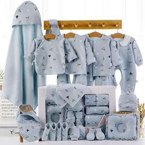 Vente en gros de 18 ensembles de vêtements pour bébés en coton 100%, boîte cadeau pour nouveau-nés filles et garçons - Product Image 4