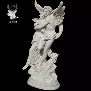Statue en marbre naturel de la mythologie grecque célèbre, Cupidon et <span class=keywords><strong>Psyché</strong></span> grandeur nature - Product Image 4